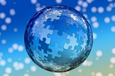 青い球体のパズル